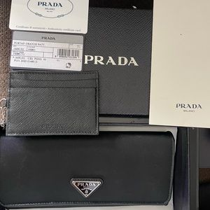 Prada Authentic Tessuto wallet (1MH132) with card holder